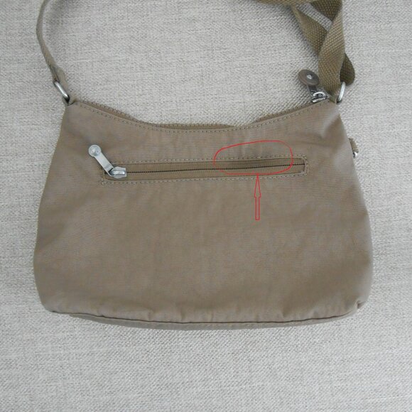 Kipling Nylon Beige Tan Crossbody Bag Should Bag 6.5"x9.5"x2.75" No monkey - Picture 6 of 13